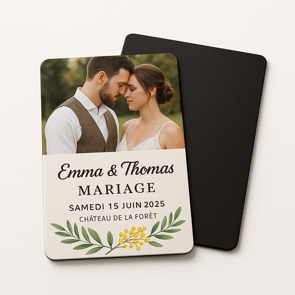 Faire-part magnet rectangulaire 46 Faire-part magnet rectangulaire