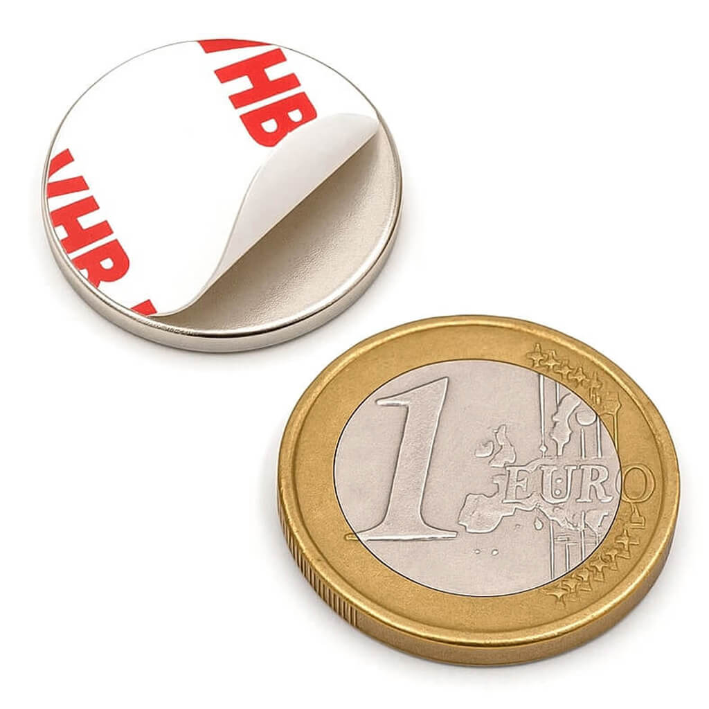 Aimant autocollant ⌀20x2mm, puissance 2.3kg