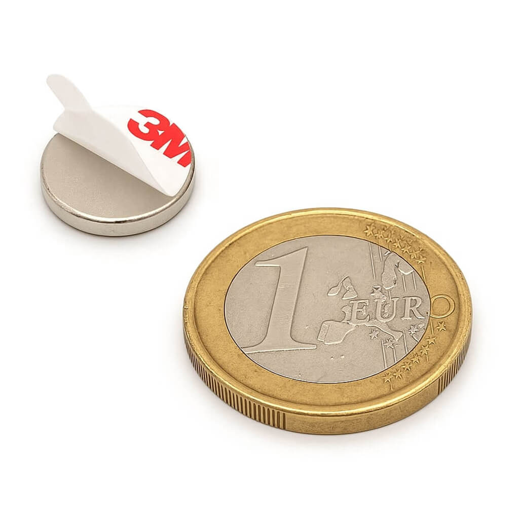 Aimant autocollant ⌀12x2mm, puissance 1,3kg