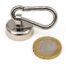 Aimant avec mousqueton Ø25mm, puissance 17kg