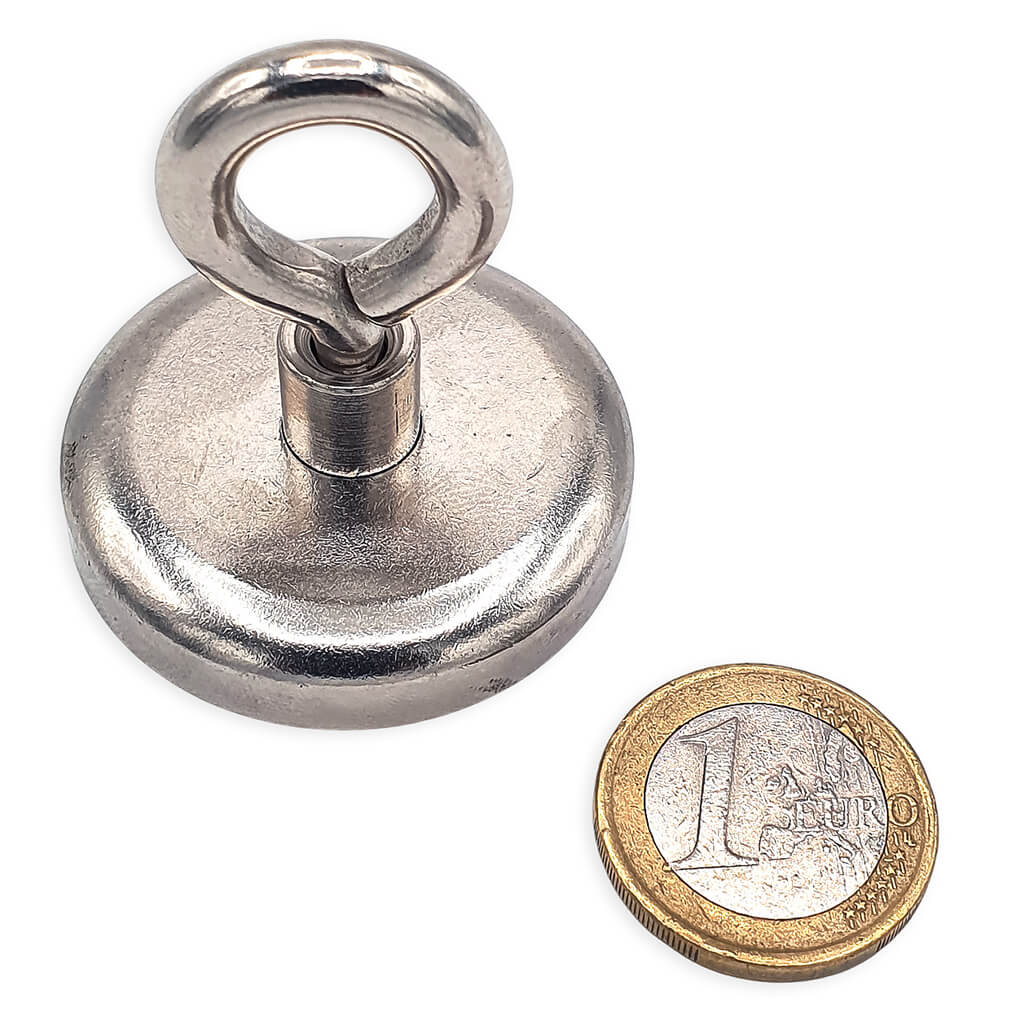 Aimant avec œillet Ø42mm, puissance 72kg