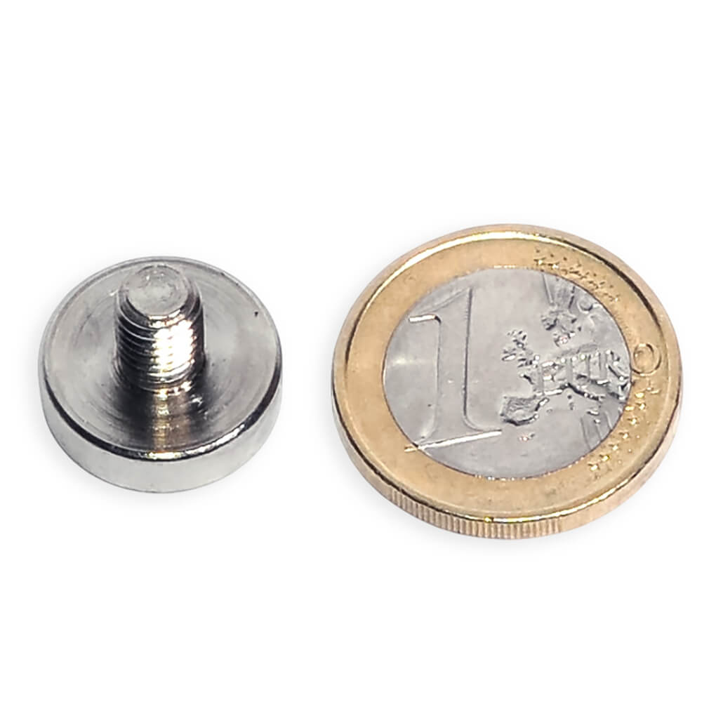 Aimant néodyme Ø 16mm avec tige filetée M6, puissance 8 kg 53 Aimant néodyme Ø 16mm avec tige filetée M6, puissance 8 kg – Image 4