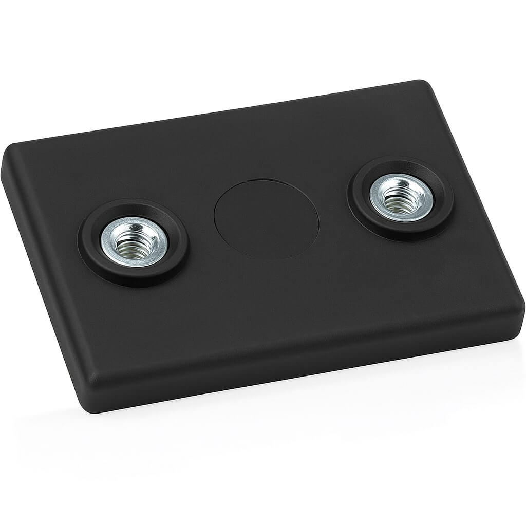 Aimant néodyme caoutchouc 43x31mm avec 2 trou fileté, puissance 14.6 kg 47 Aimant néodyme caoutchouc 43x31mm avec 2 trou fileté, puissance 14.6 kg – Image 2