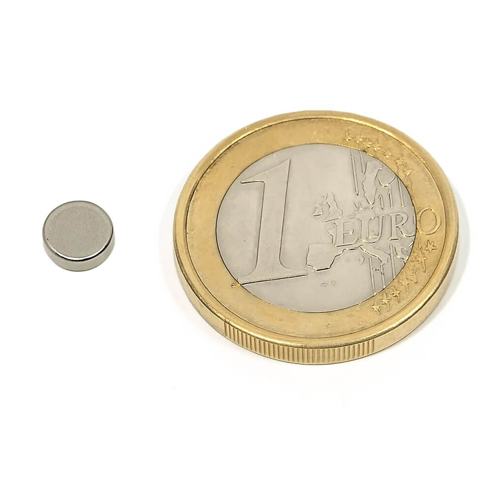 Aimant néodyme disque Ø 6x2mm, puissance 0.68kg 59 Aimant néodyme disque Ø 6x2mm, puissance 0.68kg