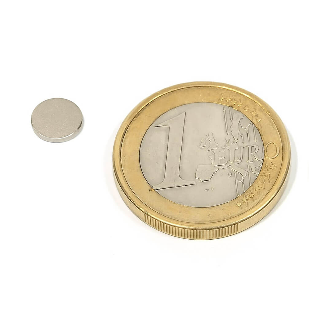 Aimant néodyme disque Ø 8x1mm, puissance 0.54kg 63 Aimant néodyme disque Ø 8x1mm, puissance 0.54kg