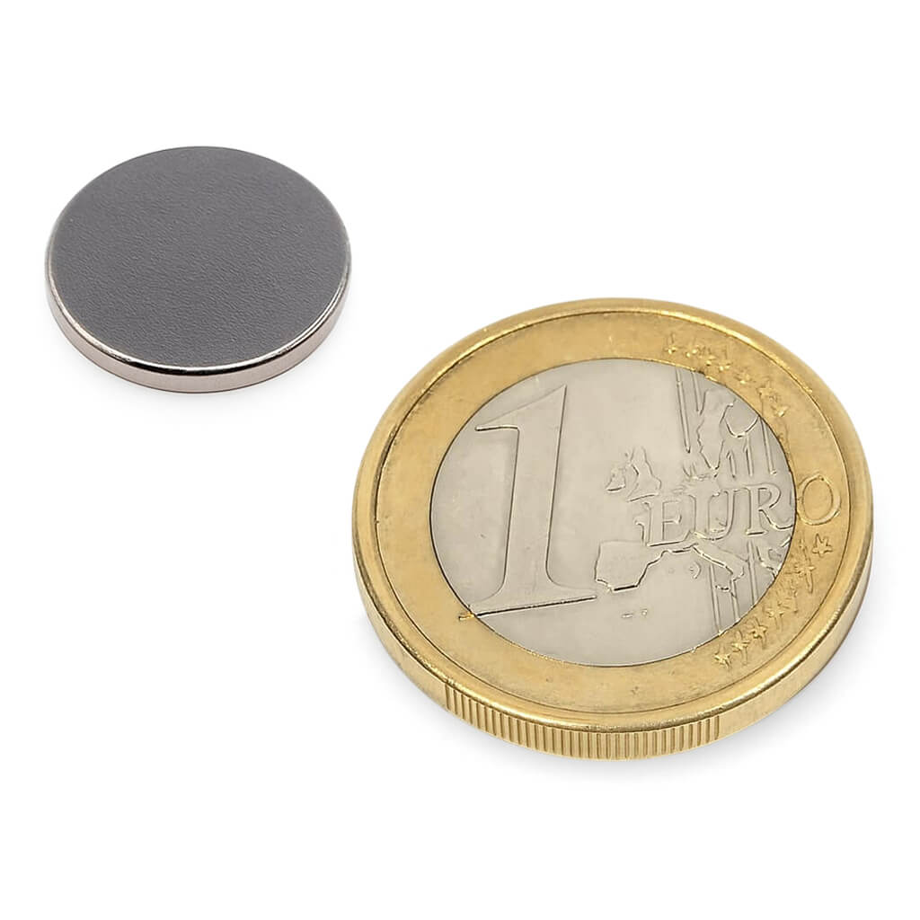Aimant néodyme disque Ø 15x2mm, puissance 1.9kg 87 Aimant néodyme disque Ø 15x2mm, puissance 1.9kg