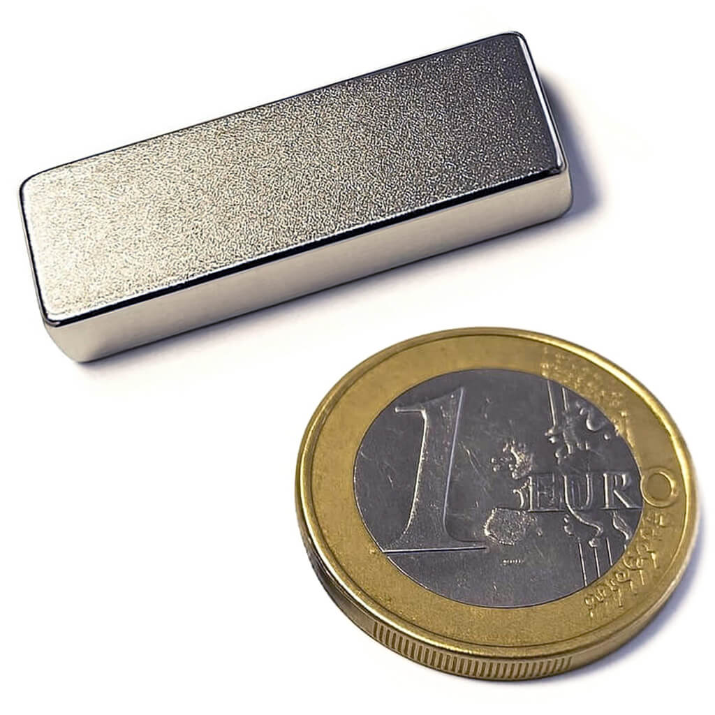 Aimant néodyme bloc 30x10x5mm, puissance 6.5kg