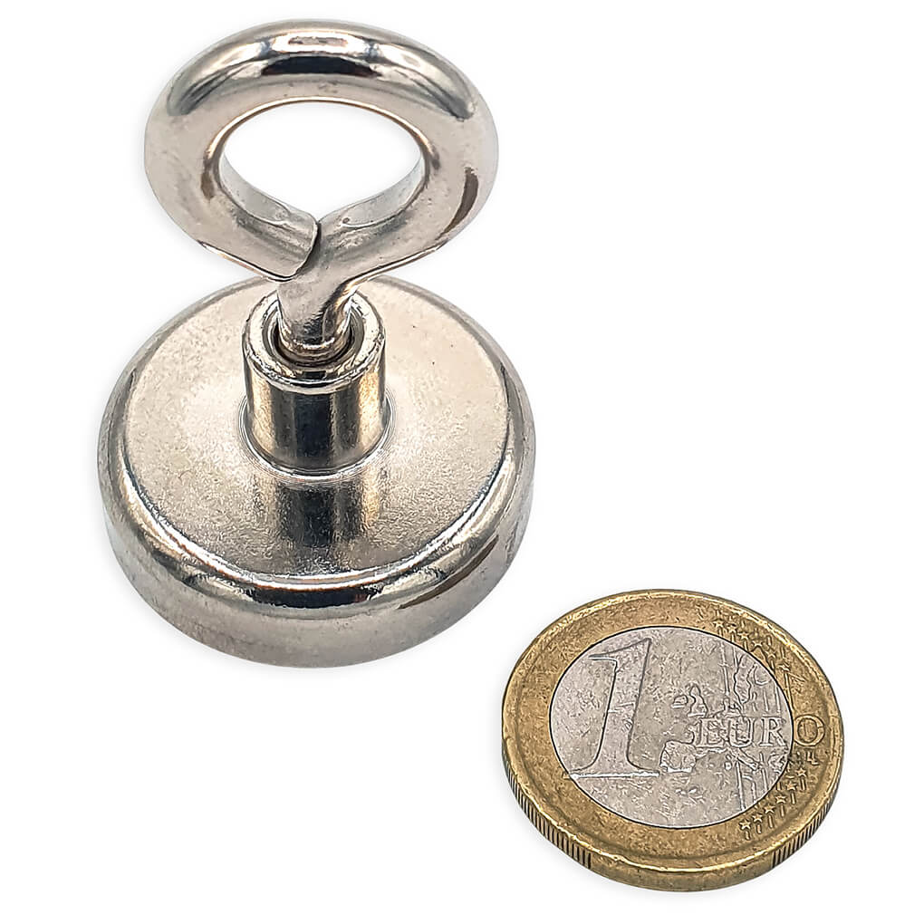 Aimant avec œillet Ø32mm, puissance 34kg