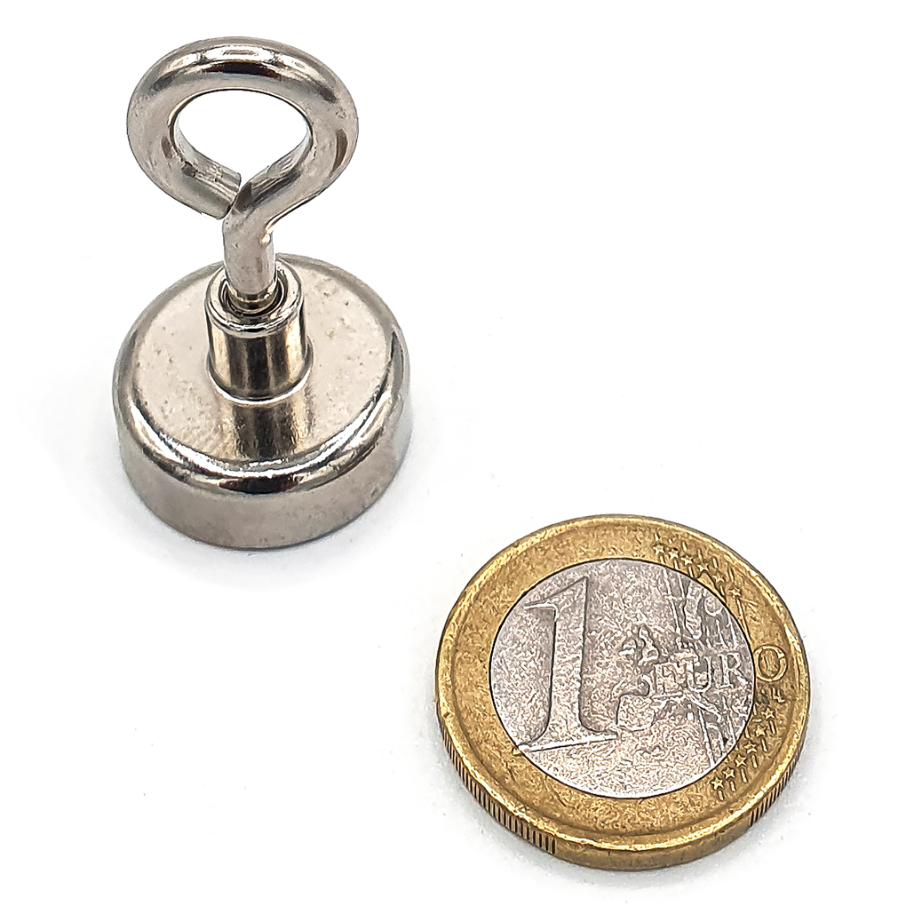 Aimant avec œillet Ø20mm, puissance 12kg