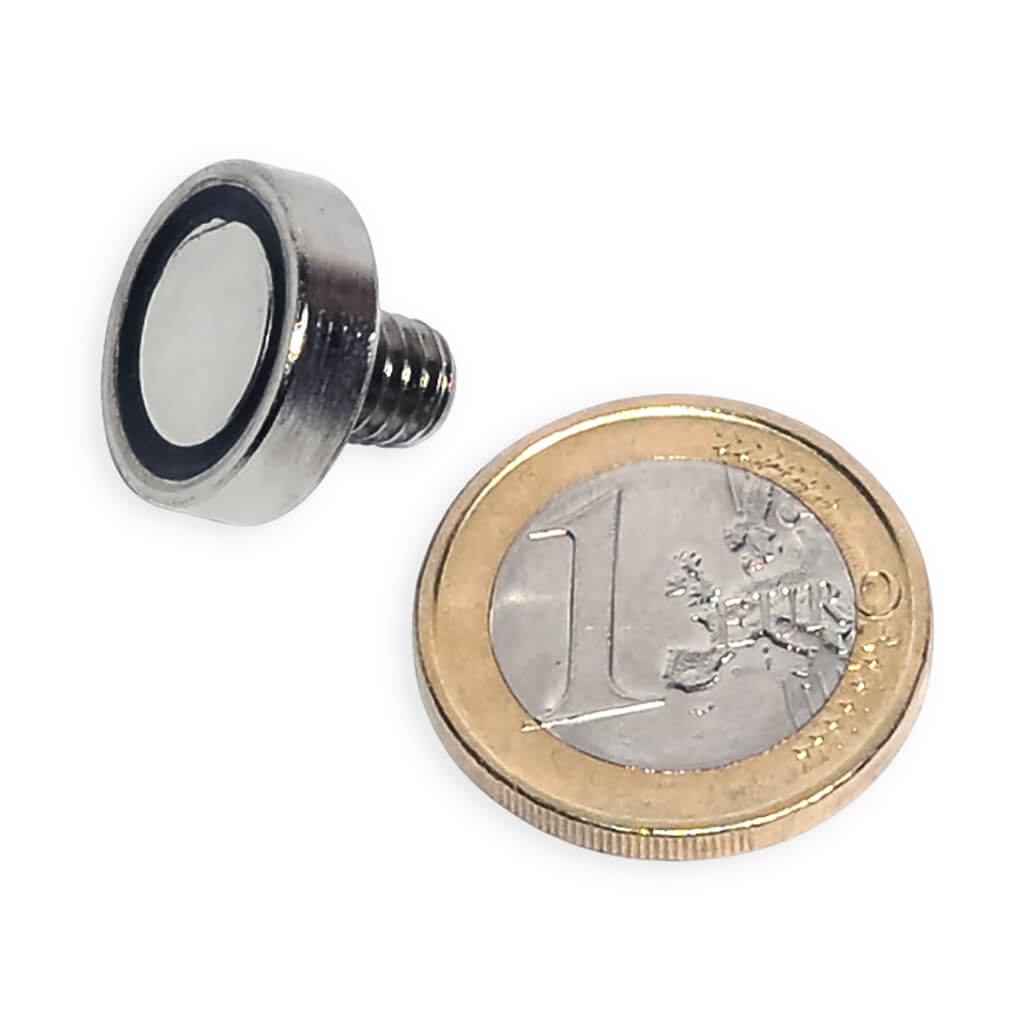 Aimant néodyme Ø 16mm avec tige filetée M6, puissance 8 kg 50 Aimant néodyme Ø 16mm avec tige filetée M6, puissance 8 kg