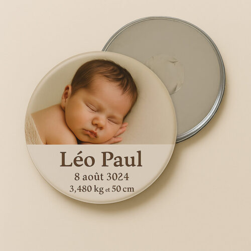 faire part aimanté badge naissance et mariage