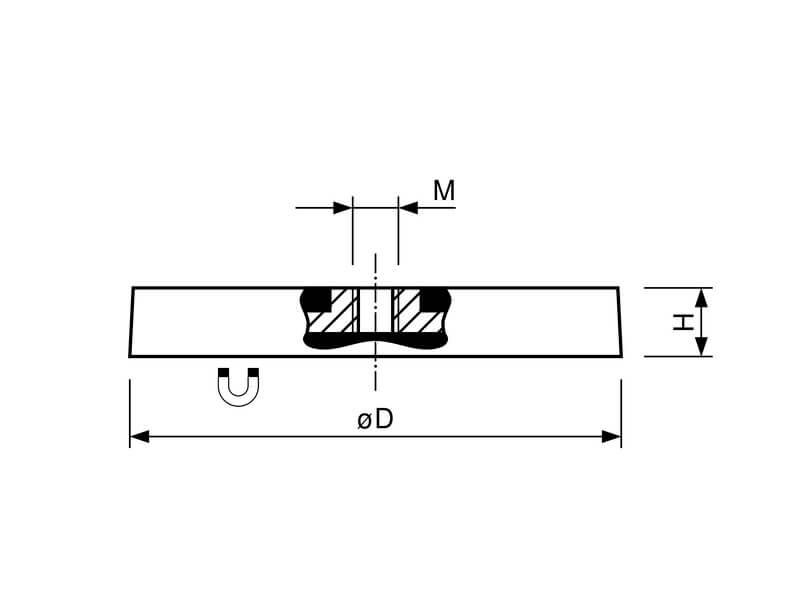 Plot antiglisse Ø22mm avec trou fileté, puissance 4 kg 49 Plot antiglisse Ø22mm avec trou fileté, puissance 4 kg – Image 4