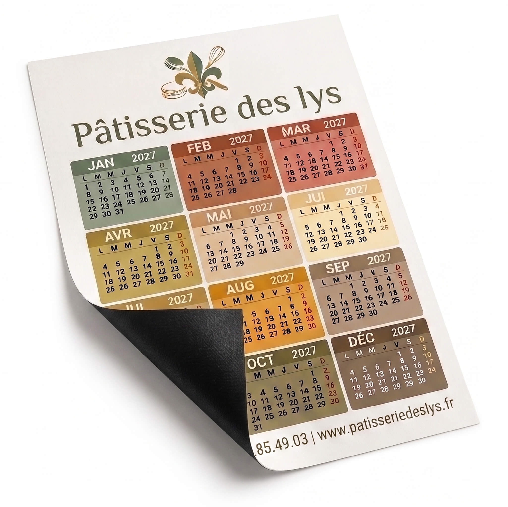 Feuille ferreuse brute adhésive 100x60cm 47 Magnet Calendrier